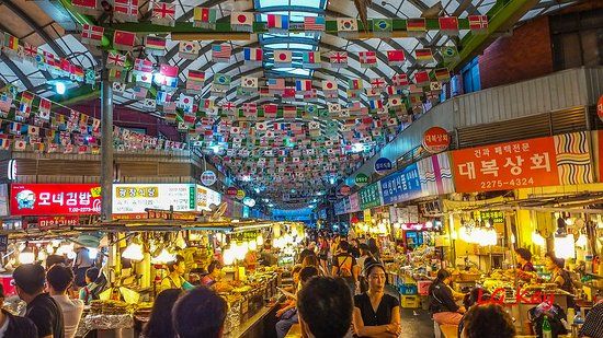 Gwangjangs traditionella marknad